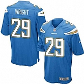 Nike Men & Women & Youth Chargers #29 Wright Blue Team Color Game Jersey,baseball caps,new era cap wholesale,wholesale hats